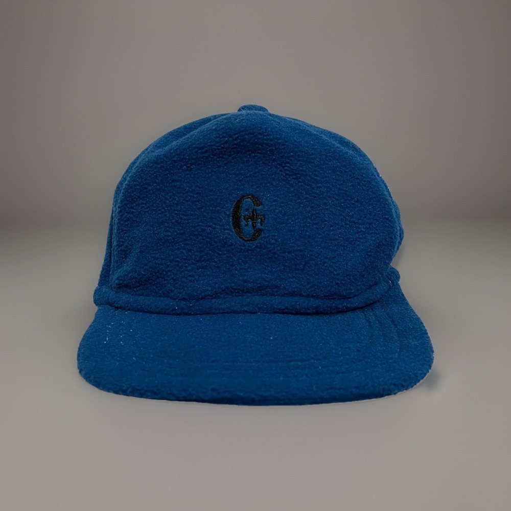 Conte of Florence Mens Blue Fleece Keramik Logo Winter Warm Adjustable Cap Hat